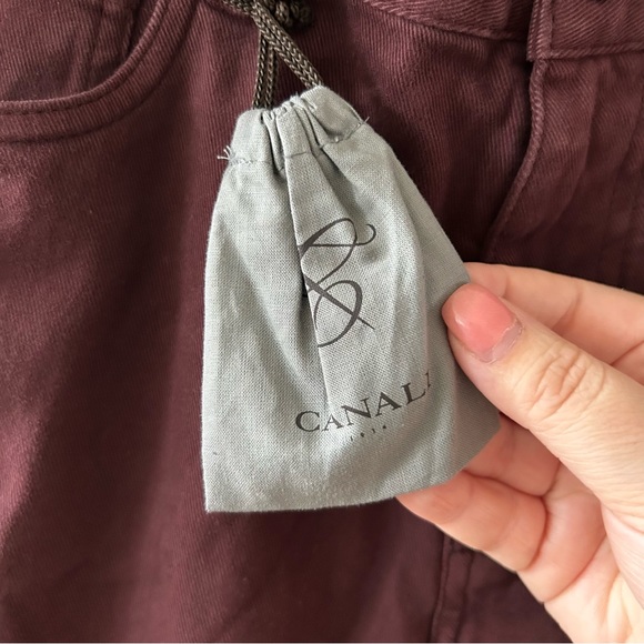 NWT Men’s Canali Slim Fit Stretch Jeans Burgundy - Picture 7 of 7